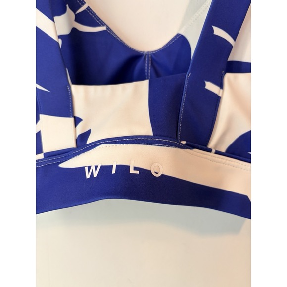 Wilo The Label Sports‎ Bra Small V Neck Blue White Abstract Padded High Support - Picture 5 of 7